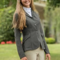 Equestrian Clothing Store 13 FITS Women's Zephyr II Mesh Hunt Show Coat - Charcoal Pinstripe