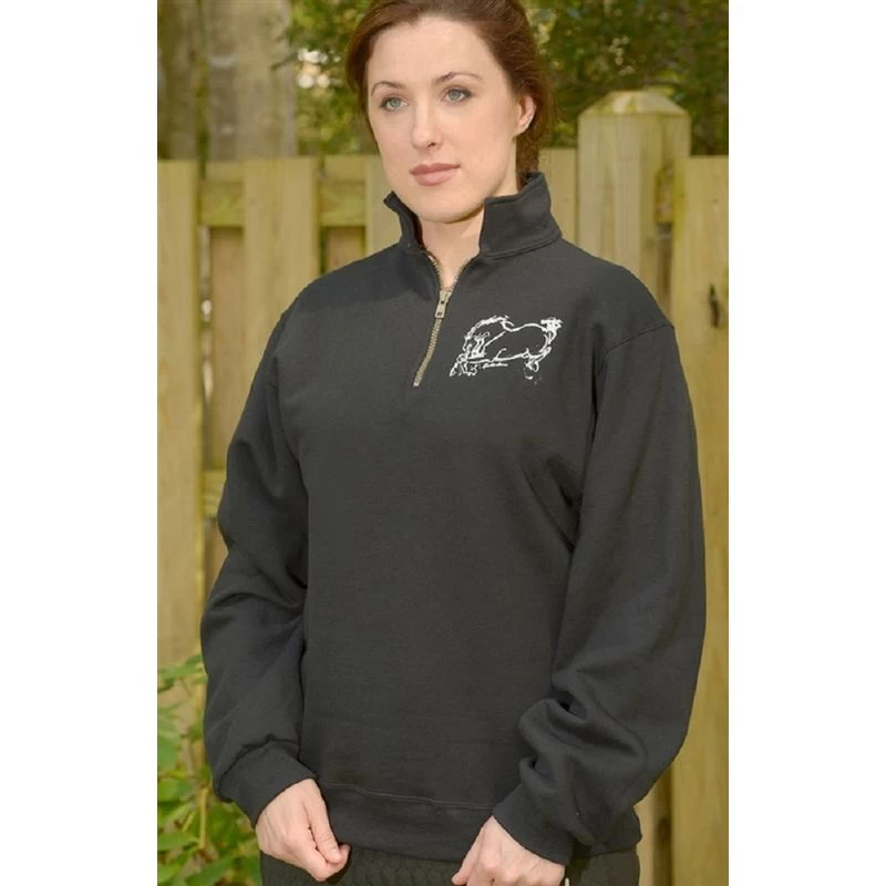 Animals To Wear "Big Horse, No Rider" 1/4 Zip Sweatshirt - Black 2 Animals To Wear "Big Horse, No Rider" 1/4 Zip Sweatshirt - Black - Image 2
