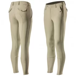 Horze Men's Grand Prix Knee Patch Breeches - Tan