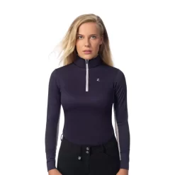 Horze Women's Trista Long Sleeve Technical Sun Shirt - Grape Juice Purple/Vintage Grey -Equestrian Clothing Store 381425 800 800