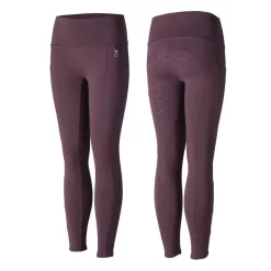 Horze Kids' Gillian Silicone Full Seat Tights - Vineyard Wine Red