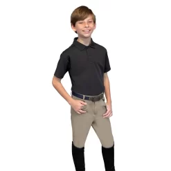 Ovation Kids' Softflex 4 Pocket Boys Knee Patch Breeches - Neutral Beige