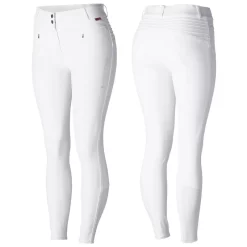 B Vertigo Women's Drea Silicon Knee Patch Breeches - White