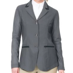 Equestrian Clothing Store 17 Ovation Women's Signature AirFlex Coat W/Contrast Collar - Grey/Black