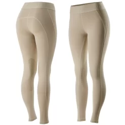 Horze Women's Madison Silicone Grip Knee Patch Tights - Tan