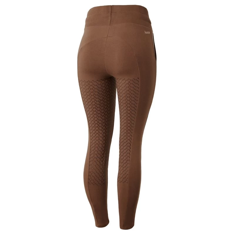 Horze Women's Remy Organic Cotton Full Seat Tights - Bison Dark Brown 1 Horze Women's Remy Organic Cotton Full Seat Tights - Bison Dark Brown