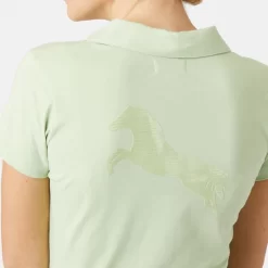 Horze Women's Kia V Neck Polo - Foam Green -Equestrian Clothing Store 532051 800 800