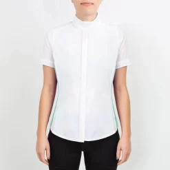 Irideon Kids' Athena Short Sleeve Show Shirt - Bright White/Island Green