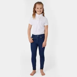 Horze Kids' Allison Full Seat Denim Breeches - Denim Blue -Equestrian Clothing Store 545080 800 800