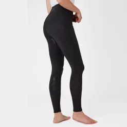 Horze Women's Danica High Waist Tights With Mesh Insert - Black