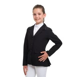 Equestrian Clothing Store 9 Cavalliera Kids' I Love Crystals Show Jacket - Black/Rose Gold