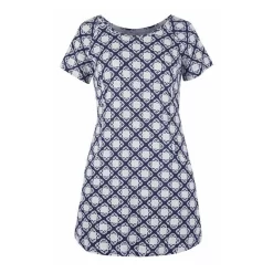 EQL Women's Everyday Tunic Dress - Indigo Tiles