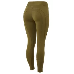 Horze Women's Active Winter Silicone Knee Patch Tights W/ Phone Pocket - Dark Olive