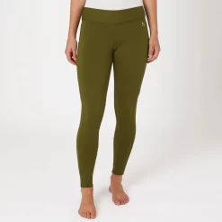 Horze Women's Active Winter Silicone Knee Patch Tights W/ Phone Pocket - Dark Olive -Equestrian Clothing Store 601726 800 800