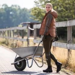 Horze Women's Active Winter Silicone Knee Patch Tights W/ Phone Pocket - Dark Olive -Equestrian Clothing Store 601727 800 800