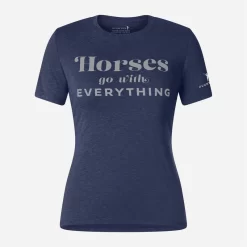 Oughton Women's Horses Go With Everything Tee - Iconic Navy