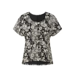 EQL Women's Allure Ecovero Short Sleeve Top - Black Eq Lace