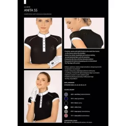 Fair Play Women's Anita Short Sleeve Competition Shirt - Black -Equestrian Clothing Store 655099 800 800
