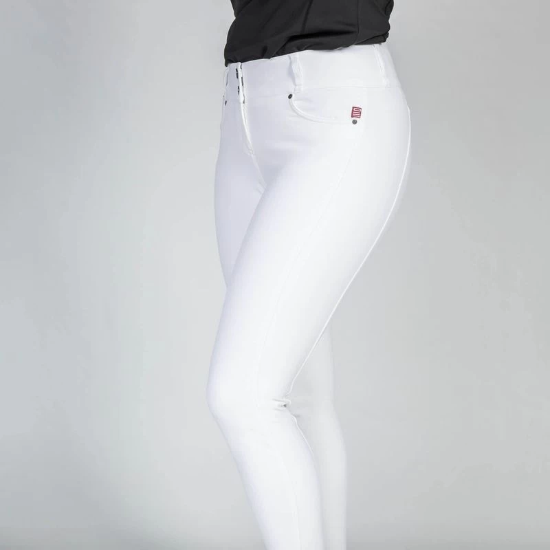 Back On Track Women's Julia Knee Patch Breeches - White 2 Back On Track Women's Julia Knee Patch Breeches - White - Image 2