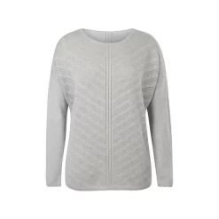 EQL Women's Chevron Pointelle Sweater - Heather Grey 9 EQL Women's Chevron Pointelle Sweater - Heather Grey -Equestrian Clothing Store 669734 800 800