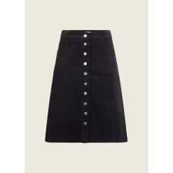 EQL Women's Soft Stretch Corduroy Skirt - Black