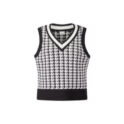EQL Women's Houndstooth Sweater Vest - Black/Soft White