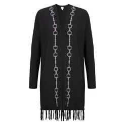 EQL Women's Bits & Fringe Cardigan - Black/Sterling