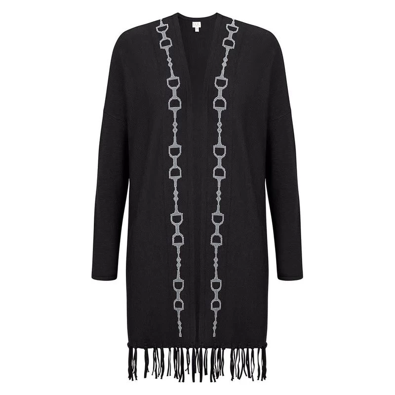 EQL Women's Bits & Fringe Cardigan - Black/Sterling 1 EQL Women's Bits & Fringe Cardigan - Black/Sterling