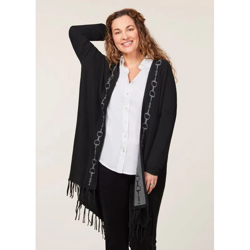 EQL Women's Bits & Fringe Cardigan - Black/Sterling 2 EQL Women's Bits & Fringe Cardigan - Black/Sterling - Image 2