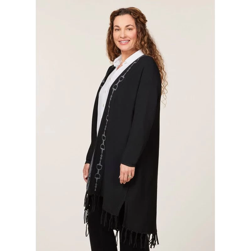 EQL Women's Bits & Fringe Cardigan - Black/Sterling 3 EQL Women's Bits & Fringe Cardigan - Black/Sterling - Image 3