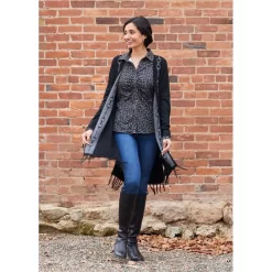 EQL Women's Bits & Fringe Cardigan - Black/Sterling 11 EQL Women's Bits & Fringe Cardigan - Black/Sterling -Equestrian Clothing Store 694503 800 800