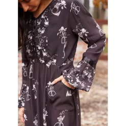 EQL Women's Gwenyth Ecovero Tunic Dress - Java Hunt Field Floral -Equestrian Clothing Store 694577 800 800