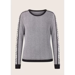 EQL Women's Snaffle Stripe Sweater - Black/White Herringbone