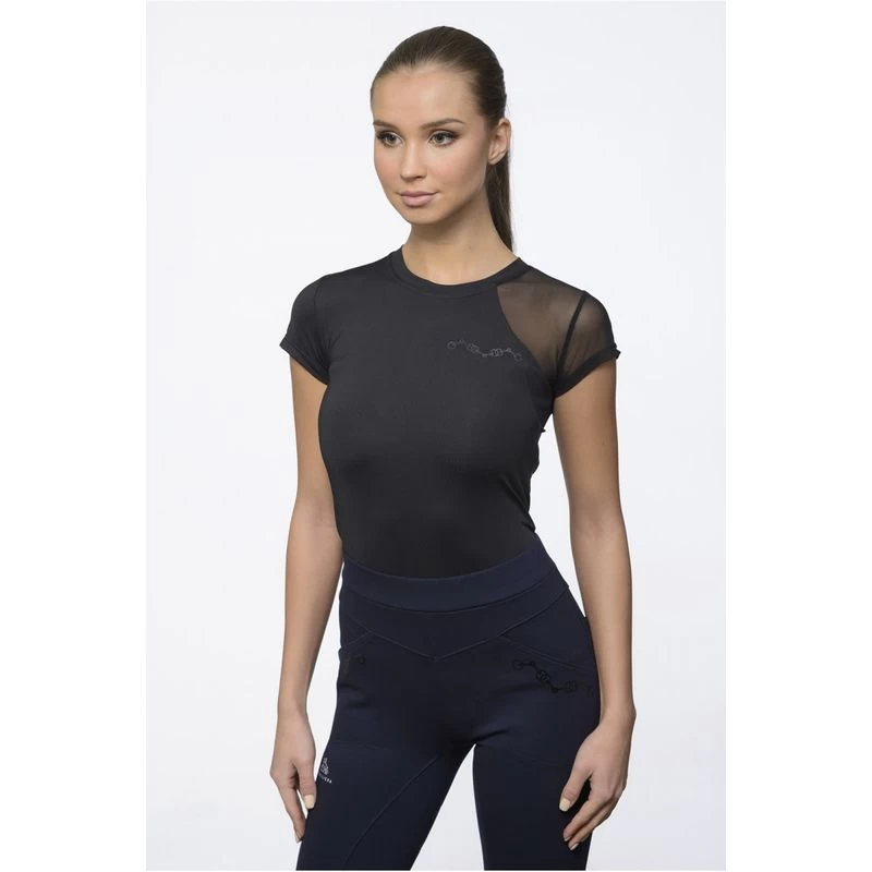 Cavalliera Women's Allore Short Sleeve Technical Top - Black 1 Cavalliera Women's Allore Short Sleeve Technical Top - Black